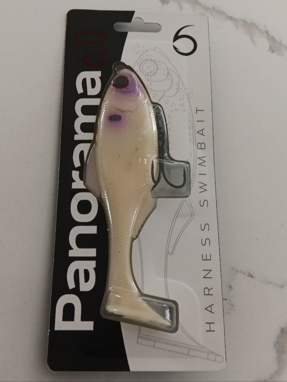 6th Sense Unreleased Panorama 6.0 Harness Swimbait Bone Pearl Fishing Lure NIP